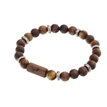 "Hope" beads bracelet Energy Prince (nut wood) - EYDL - with tiger's-eye