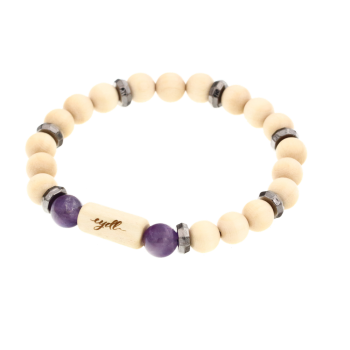 "Weisheit" beads bracelet Energy Prince (maple) - EYDL - with amethyst