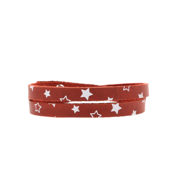 Stars leather wrap-bracelet Cara - EYDL - in Red