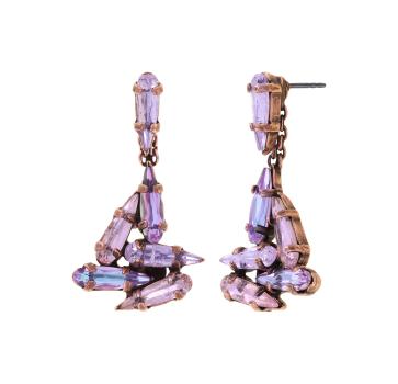 Beige/purple - Jumping Drops - Konplott earrings