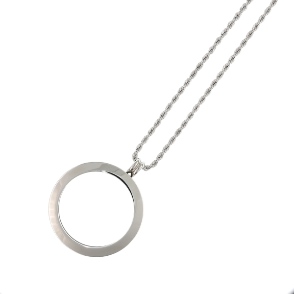 Amulet necklace Dublia with turn-around wood coin "Mandala" - EYDL in nut/maple