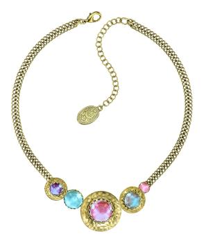 Pastel Multi - Shiny Brass - Honey Drops in Space - Halskette von Konplott
