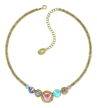 Pastel Multi - Shiny Brass - Honey Drops in Space - Halskette von Konplott