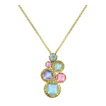 Pastel Multi - Shiny Brass - Honey Drops in Space - Halskette von Konplott
