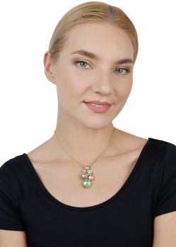 Pastel Multi - Shiny Brass - Honey Drops in Space - Halskette von Konplott
