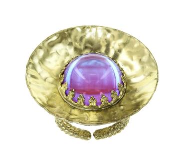 Pastel Multi - Shiny Brass - Honey Drops in Space - Ring von Konplott