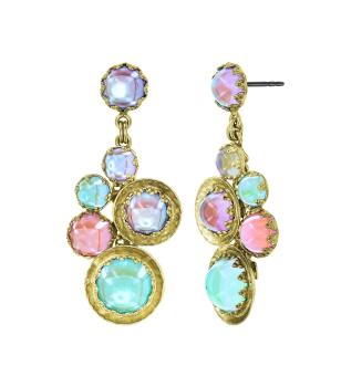 Pastel Multi - Shiny Brass - Honey Drops in Space - Ohrringe von Konplott