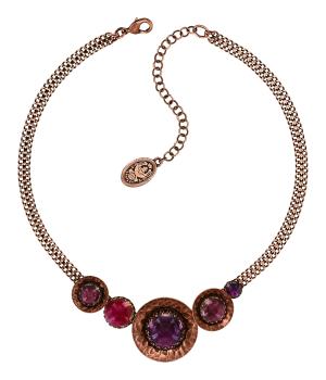 Pink/lila - antique copper - Honey Drops in Space - Halskette von Konplott
