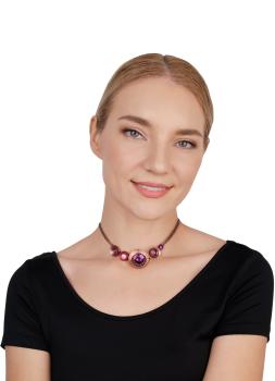 Pink/lila - antique copper - Honey Drops in Space - Halskette von Konplott