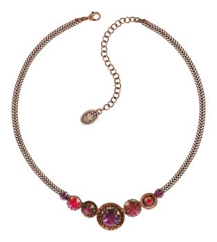 Pink/lila - antique copper - Honey Drops in Space - Halskette von Konplott