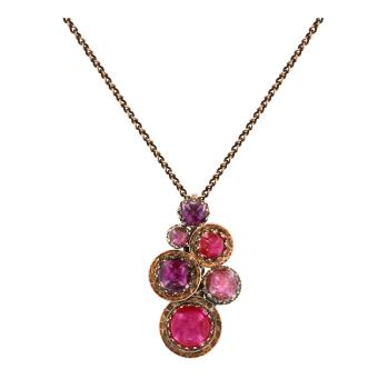 Pink/lila - antique copper - Honey Drops in Space - Halskette von Konplott
