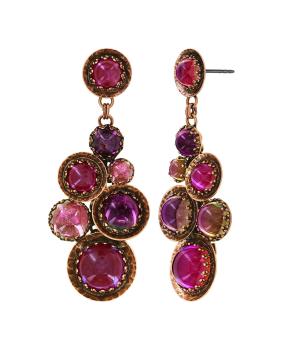 Pink/lila - antique copper  - Honey Drops in Space - Ohrringe von Konplott