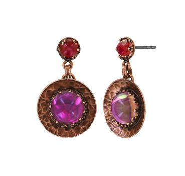 Pink/lila - antique copper  - Honey Drops in Space - Ohrringe von Konplott