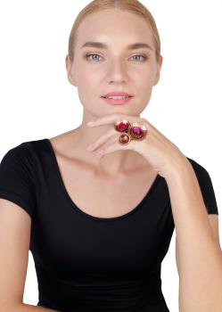 Pink/lila - antique copper  - Ring von Konplott