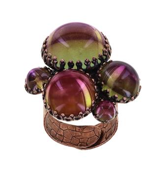Pink/lila - antique copper - Honey Drops in Space - Ring von Konplott