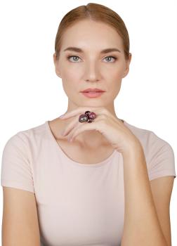 Pink/lila - antique copper - Honey Drops in Space - Ring von Konplott