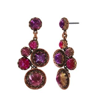 Pink/lila - antique copper  - Honey Drops in Space - Ohrringe von Konplott