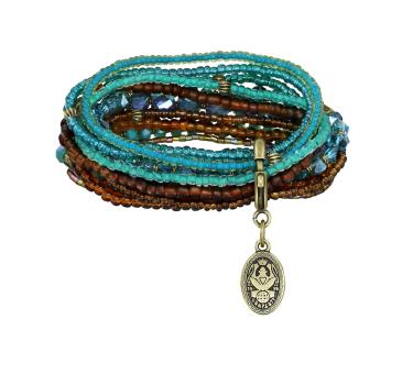 Green/brown - Petit Glamour d'Afrique - Konplott bracelet