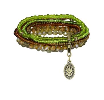 Green/brown - Petit Glamour d'Afrique - Konplott bracelet
