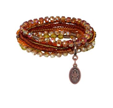 Brown/orange - Petit Glamour d'Afrique - Konplott bracelet
