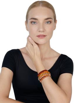 Brown/orange - Petit Glamour d'Afrique - Konplott bracelet