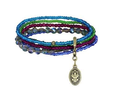 Blue/green/purple - Petit Glamour d'Afrique - Konplott bracelet