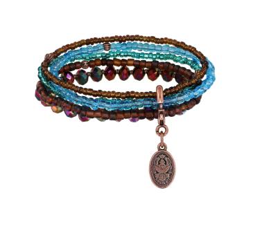 Blue/brown - Petit Glamour d'Afrique - Konplott bracelet
