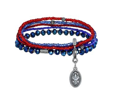 Blue/red - Petit Glamour d'Afrique - Konplott bracelet