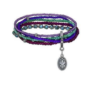Green/purple - Petit Glamour d'Afrique - Konplott bracelet