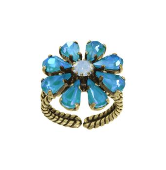 Blau - Twisted Blossom - Ring von Konplott
