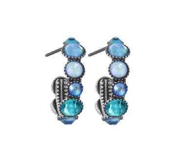 Blau - Water Cascade Creolen Ohrringe von Konplott