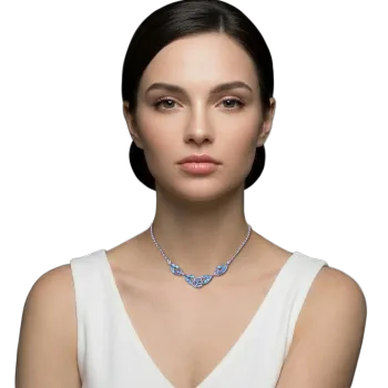 Preview: Blue - Navetted Knots - Konplott necklace