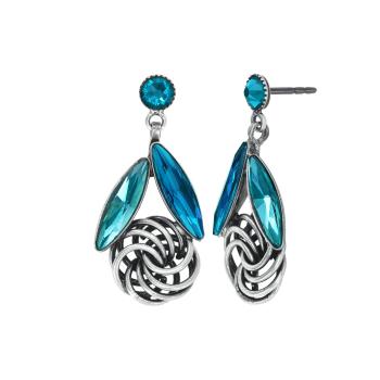 Blue - Navetted Knots - Konplott earrings