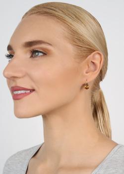 Yellow Topaz - Black Jack Ohrstecker Eurowire