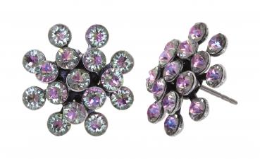 White/light crystal Rose - Magic Fireball Mini Ohrstecker
