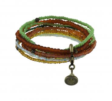 braun/grün Petit Glamour d'Afrique Armband - Konplott