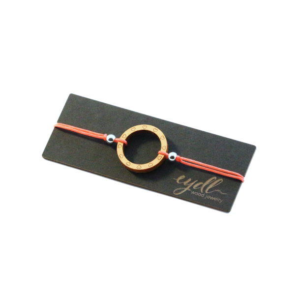 Ring bracelet Fine (Maple) - EYDL - Nylon cord in Coral Red