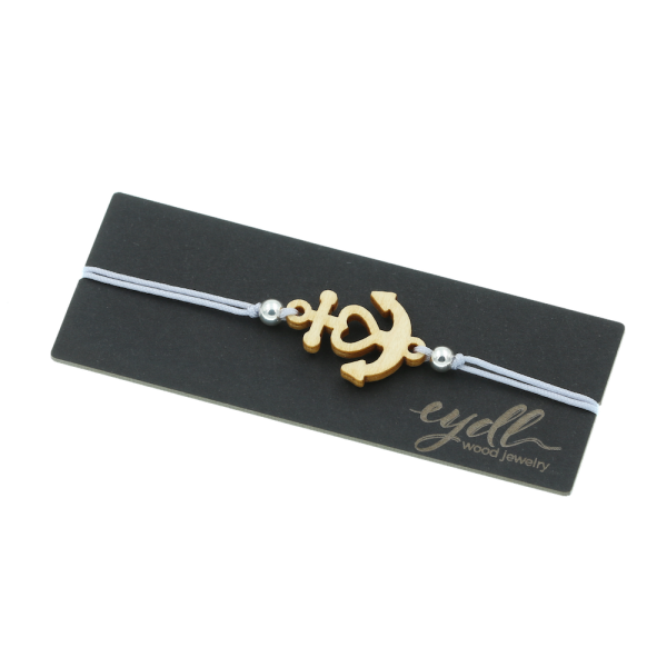 Anchor bracelet Fine (Maple) - EYDL - Nylon cord in Light Grey