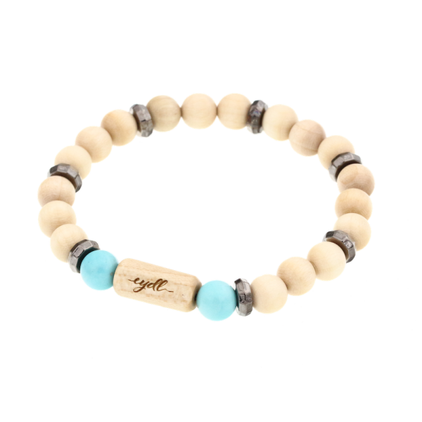 "Motivation" beads bracelet Energy Prince (maple) - EYDL - with turquoise