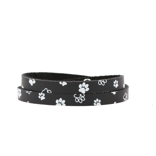 Paws leather wrap-bracelet Cara - EYDL - in Black