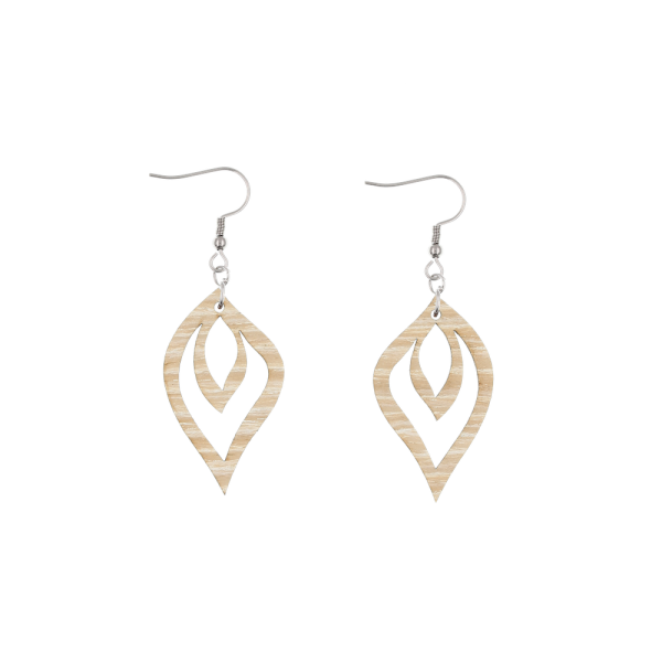 "Flames" Ohrringe Liara - EYDL - in Eiche hell - Holzschmuck