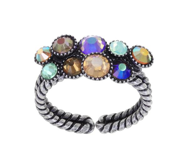 Brown/green - Water Cascade ring - Konplott