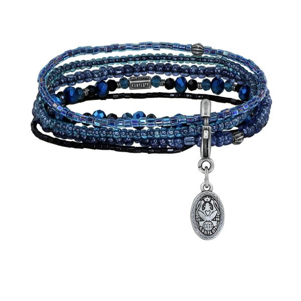 Black/blue - Petit Glamour d' Afrique matching Soft Temptations - Konplott bracelet