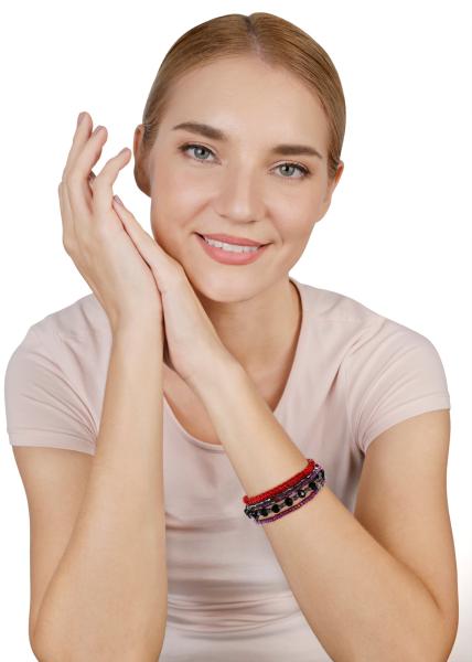 Schwarz/rot - Petit Glamour d' Afrique passend zu Soft Temptations - Armband von Konplott