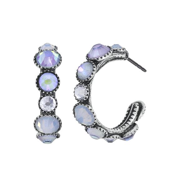 Weiß - Water Cascade Creolen Ohrringe von Konplott