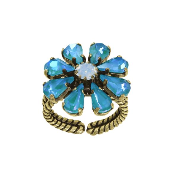 Blau - Twisted Blossom - Ring von Konplott