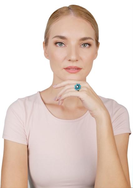 Blau - Twisted Blossom - Ring von Konplott