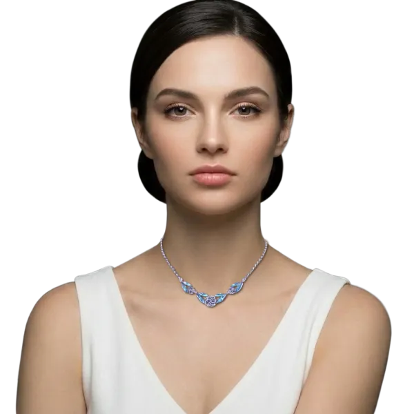 Blue - Navetted Knots - Konplott necklace