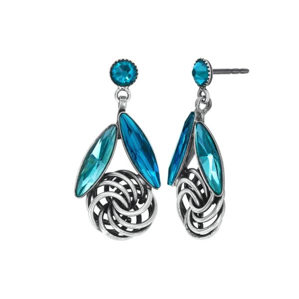 Blue - Navetted Knots - Konplott earrings