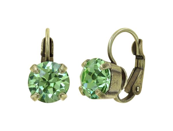 Green peridot - Black Jack Ohrstecker Eurowire